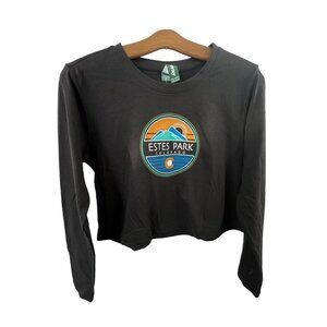 Kray Long-Sleeve Crewneck Shirt Medium Black Estes Park Colorado Graphic
